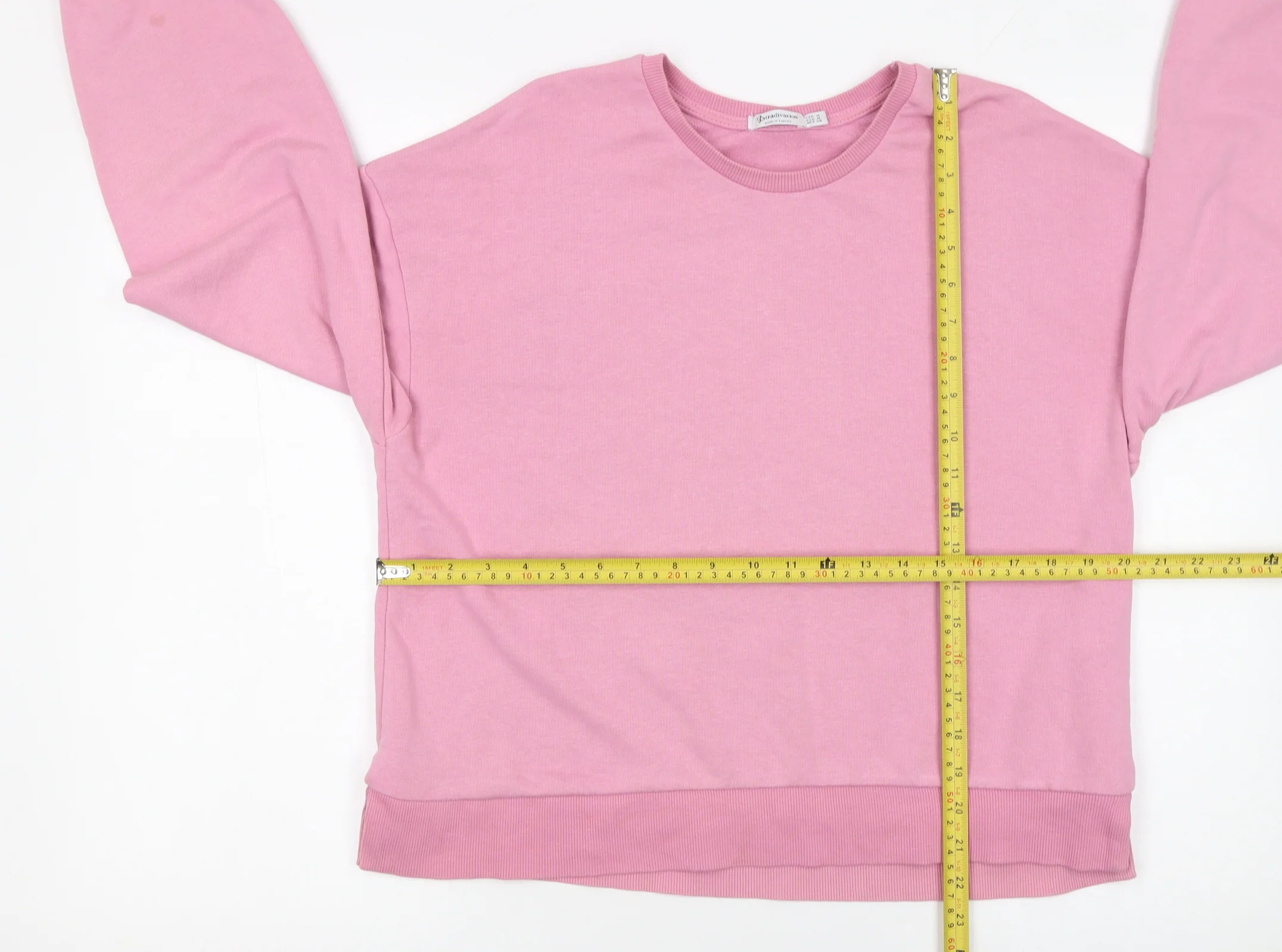 Stradivarius Women’s Pink Pullover Sweatshirt Size 12 Cotton Blend - Image 2