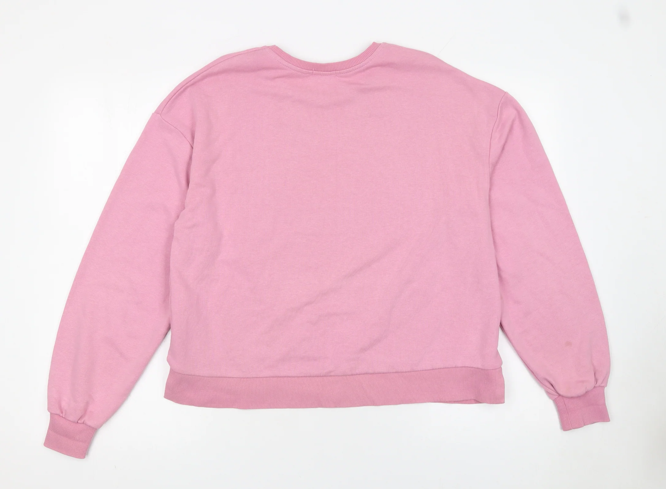Stradivarius Women’s Pink Pullover Sweatshirt Size 12 Cotton Blend - Image 3