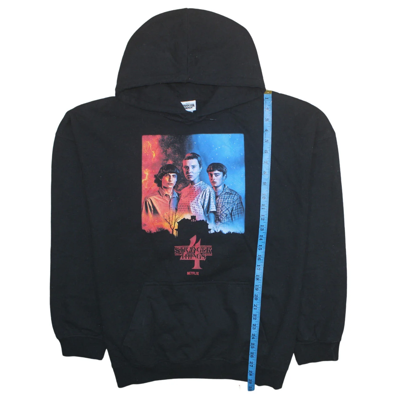 Stranger Things Black Hoodie Women UK 24-26 Cotton Blend Pullover - Image 2