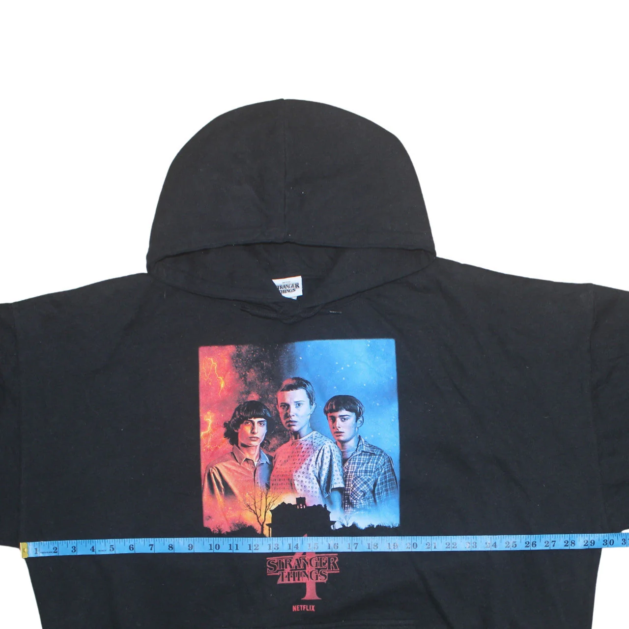 Stranger Things Black Hoodie Women UK 24-26 Cotton Blend Pullover - Image 3