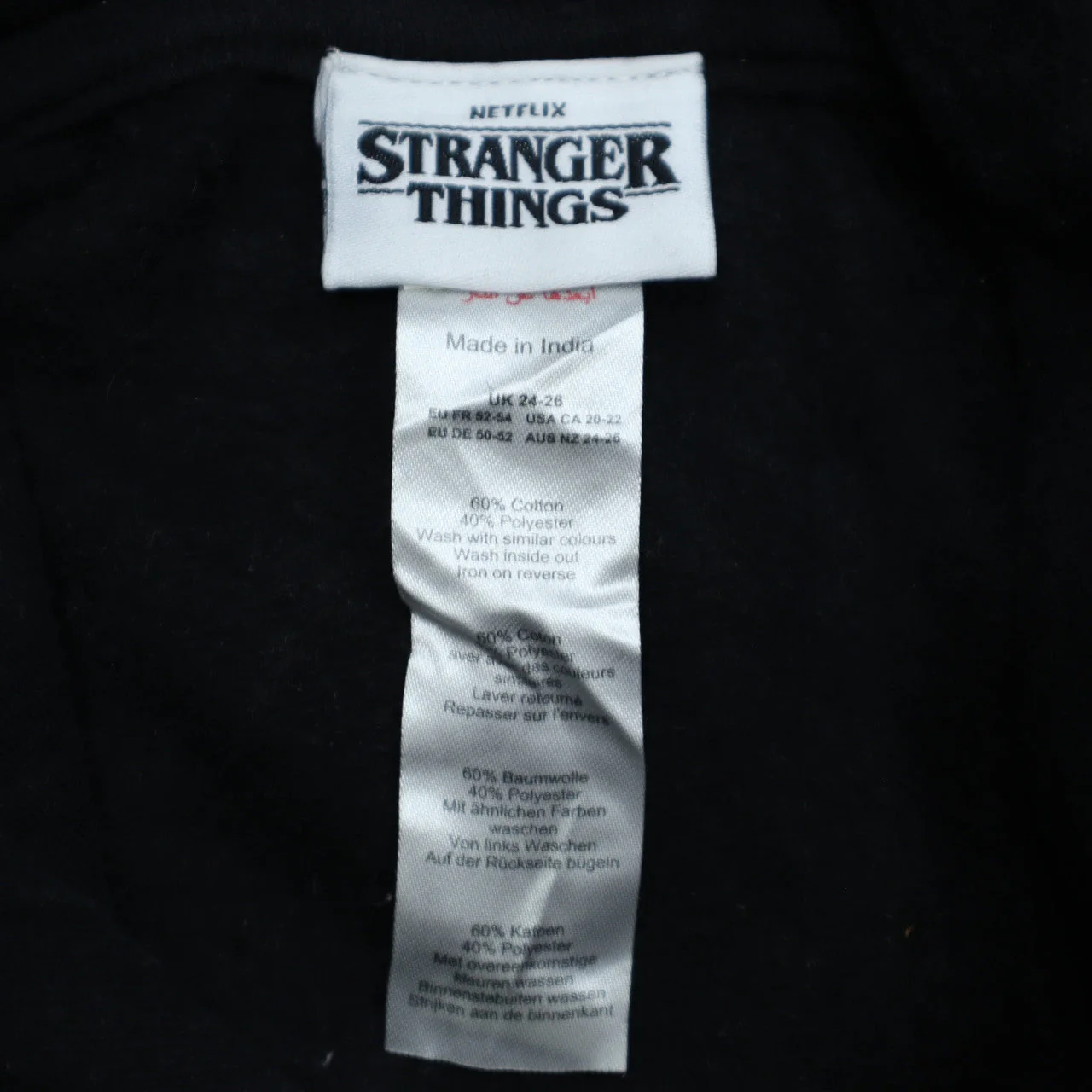 Stranger Things Black Hoodie Women UK 24-26 Cotton Blend Pullover - Image 5