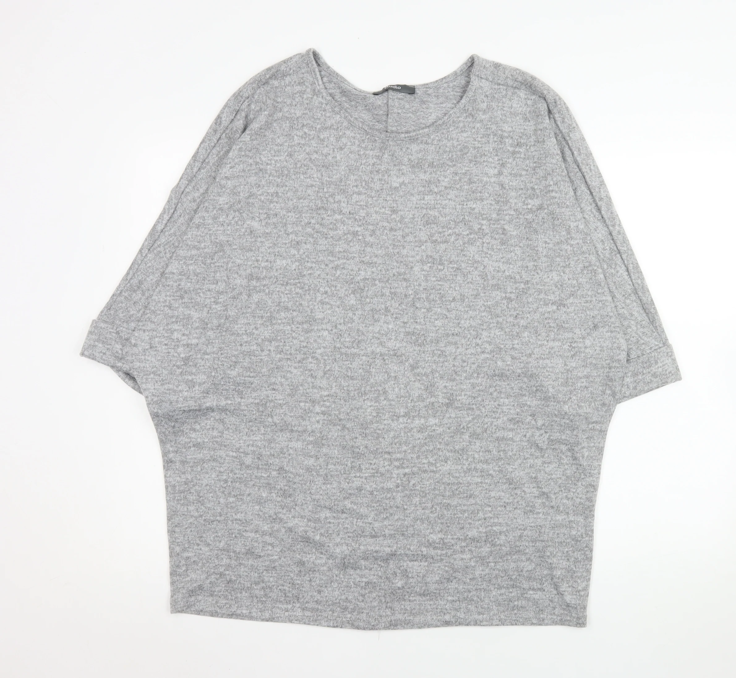Studio Women’s Grey Relaxed Fit Jersey T-Shirt Size 12