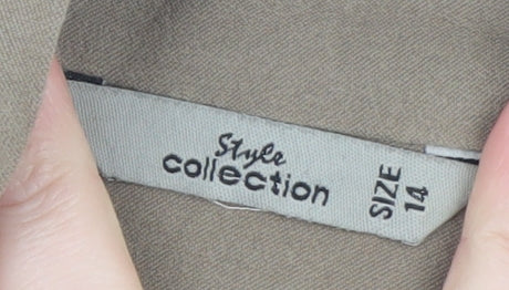 Style Collection Women Brown Size 14 Faux Suede Zip Jacket - Image 4