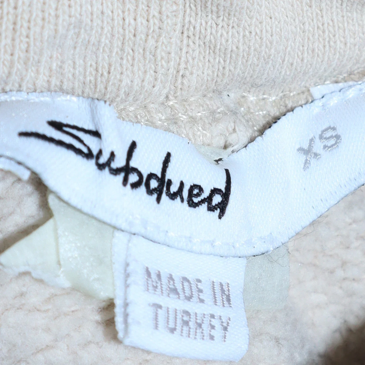 Subdued Womens White Graphic Print Pullover Hoodie XS - Image 5