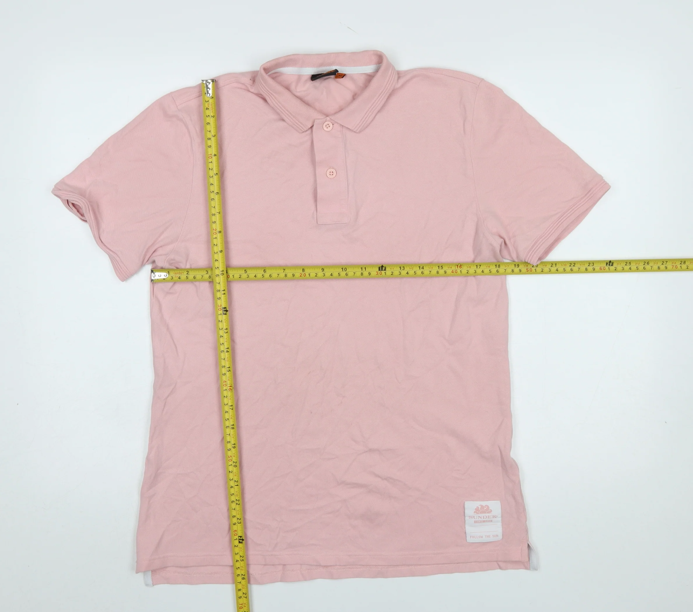 Sundek Men’s Pink Cotton Stretch Polo Shirt M Short Sleeve - Image 2