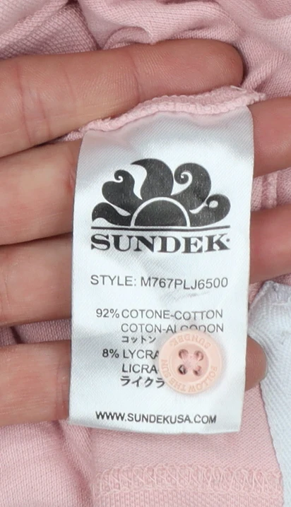 Sundek Men’s Pink Cotton Stretch Polo Shirt M Short Sleeve - Image 4