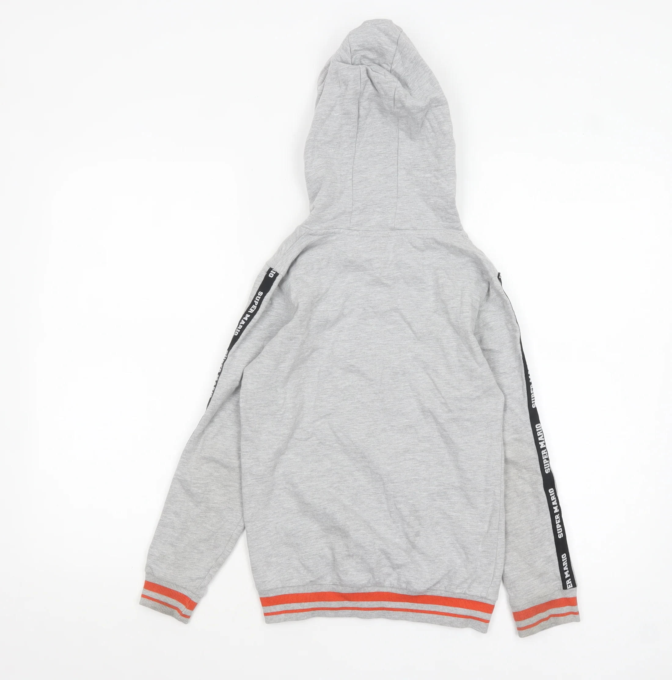Super Mario Boys Grey Hoodie 8 Years Pullover Cotton Blend Graphic Print - Image 3