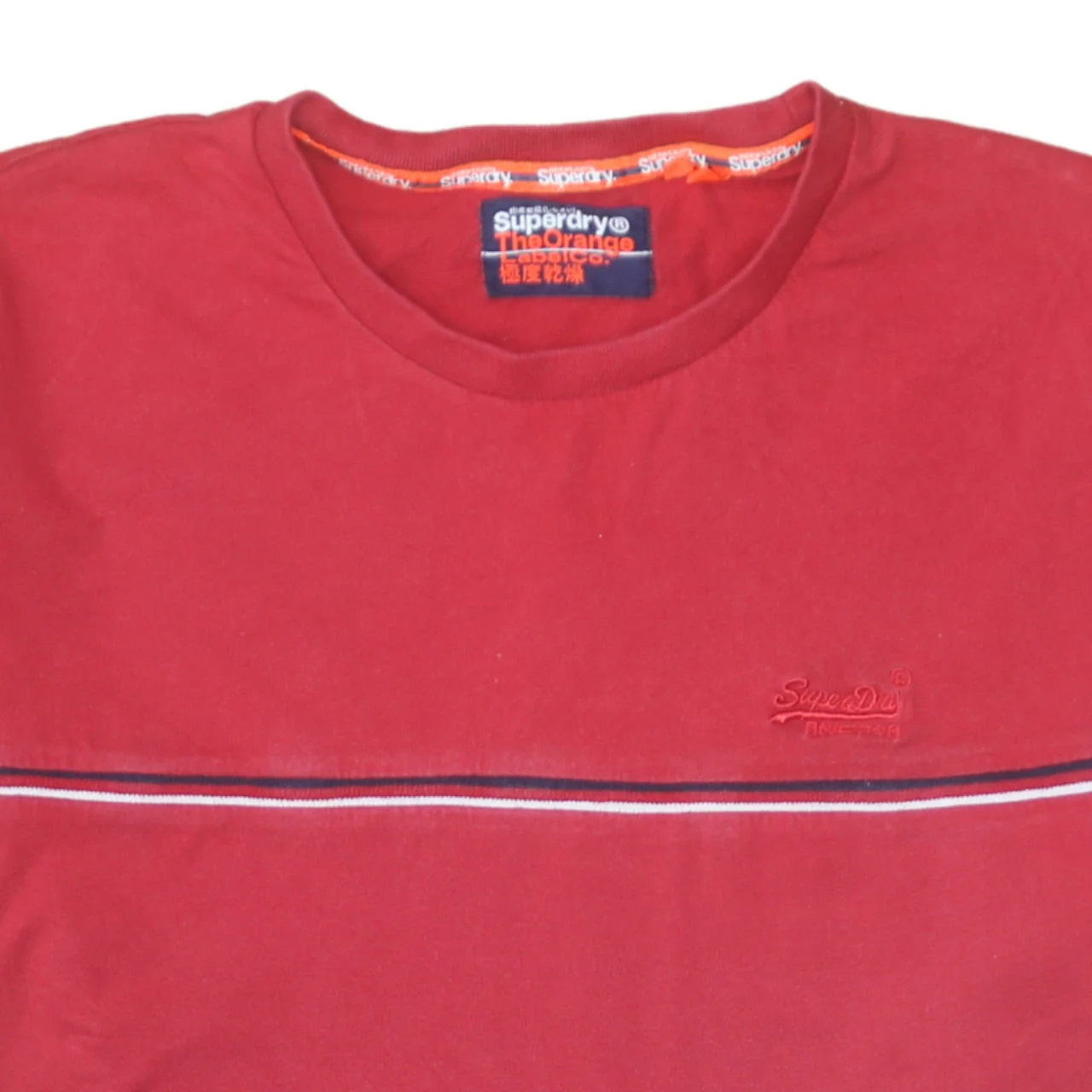 Superdry Men Red Crew Neck Cotton Short Sleeve T-Shirt M Classic - Image 8