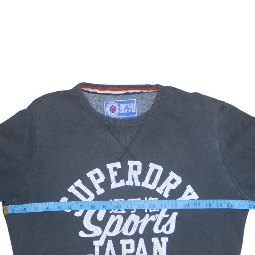 Superdry Men's Black Crew Neck Pullover Sweatshirt L Sports Japan 72 - Image 3