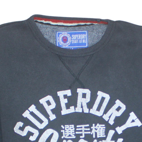 Superdry Men's Black Crew Neck Pullover Sweatshirt L Sports Japan 72 - Image 8