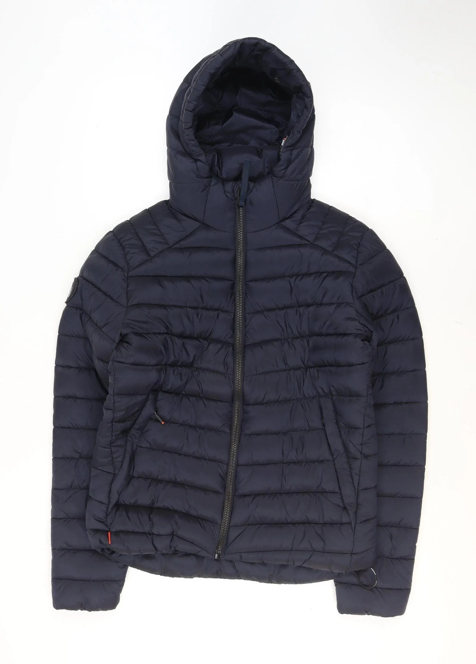 Superdry Men's Blue Hooded Puffer Jacket Size M Winter Nylon