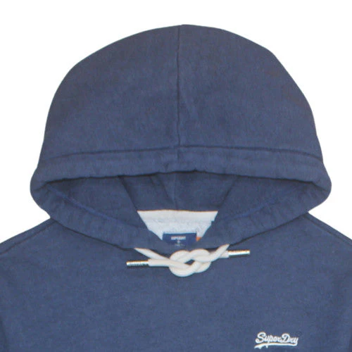 Superdry Men's Blue Pullover Hoodie M Fleece Logo Sweatshirt - Image 7