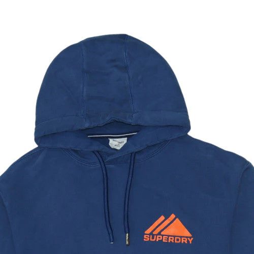 Superdry Men's Blue Pullover Hoodie Size M Regular Fit Sports Logo - Image 8