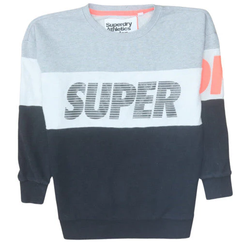 Superdry Men's Grey Crew Neck Graphic Pullover Sweatshirt XS