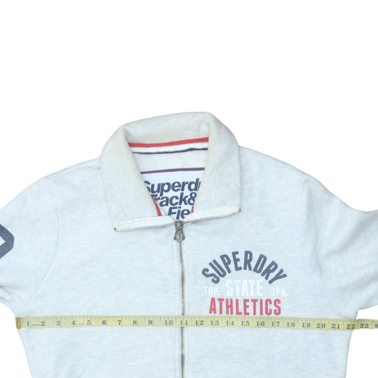 Superdry Men's Grey Full Zip Athletic Sweatshirt Size M - Image 2