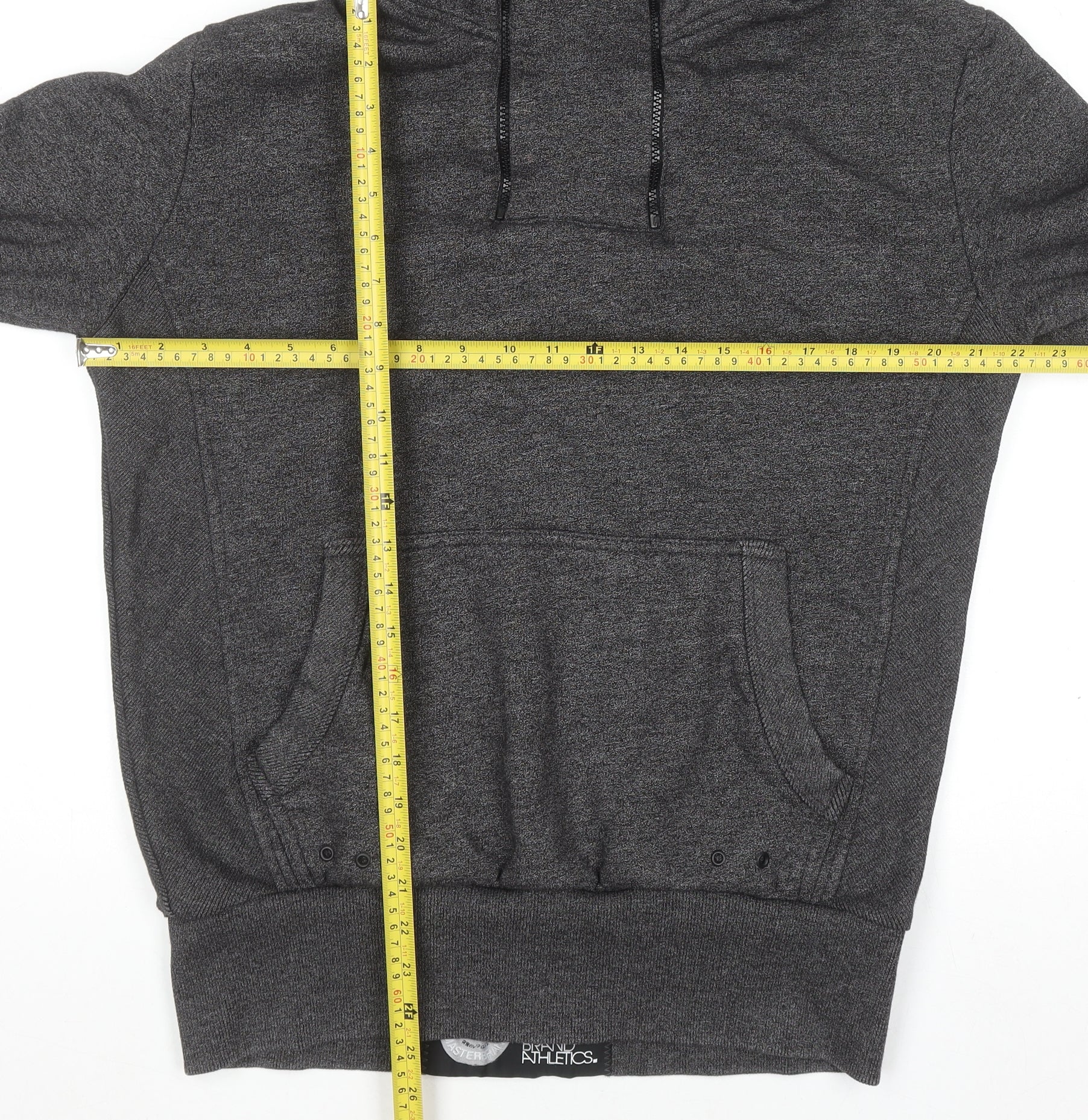 Superdry Mens Grey Pullover Hoodie L Fleece Lined Sportswear - Image 2