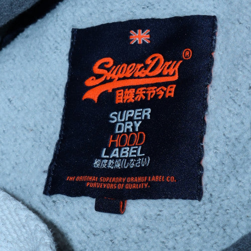 Superdry Men's Grey Pullover Hoodie Medium Regular Fit Logo Fleece - Image 5