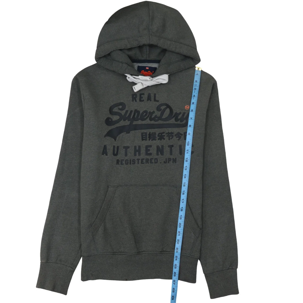 Superdry Men's Grey Pullover Hoodie S Fleece Logo Sweatshirt - Image 3