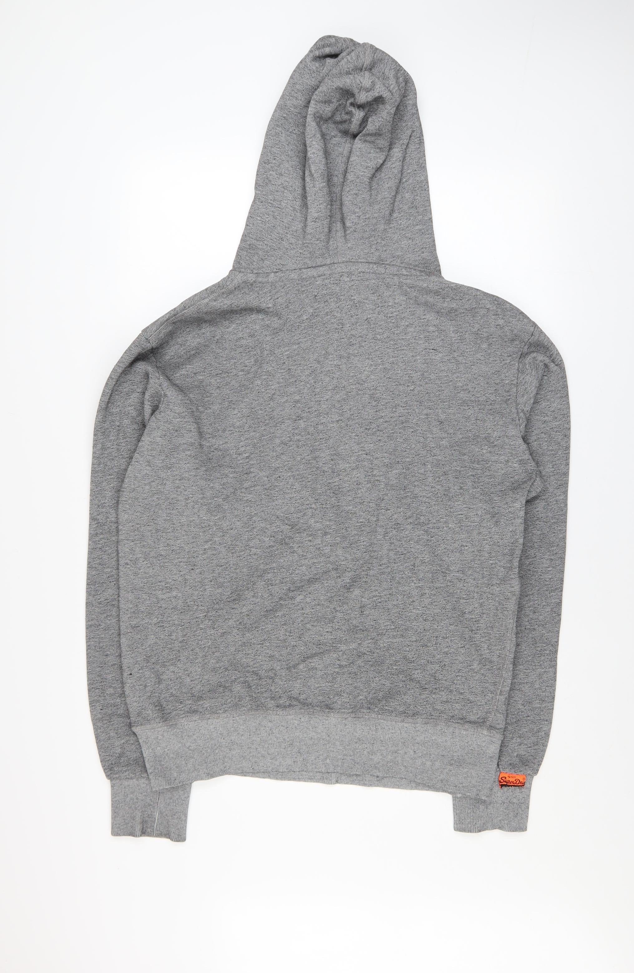 Superdry Mens Grey Pullover Hoodie Size M Classic Logo Style - Image 3