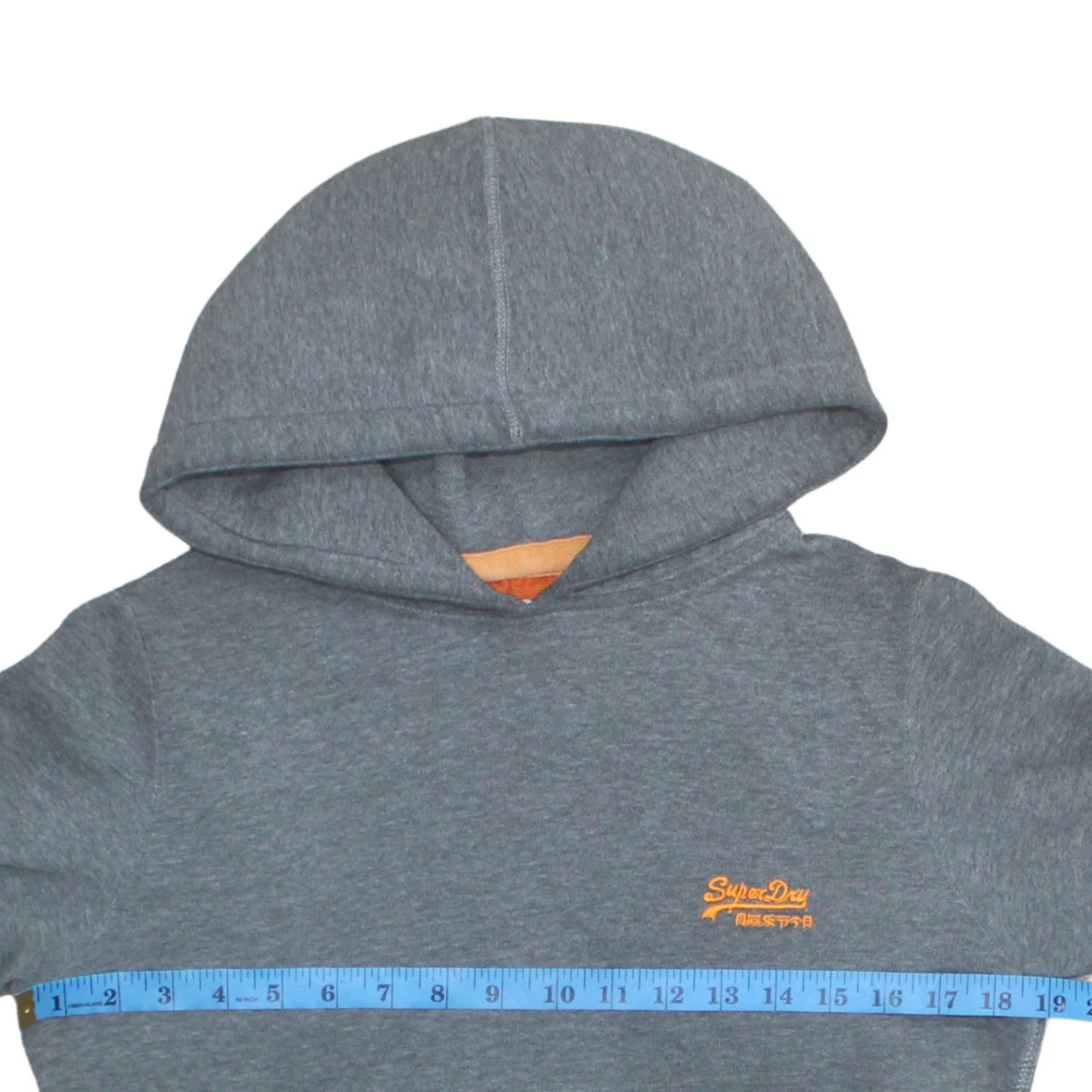 Superdry Men's Grey Pullover Hoodie Size M Classic Logo Sweatshirt - Image 2