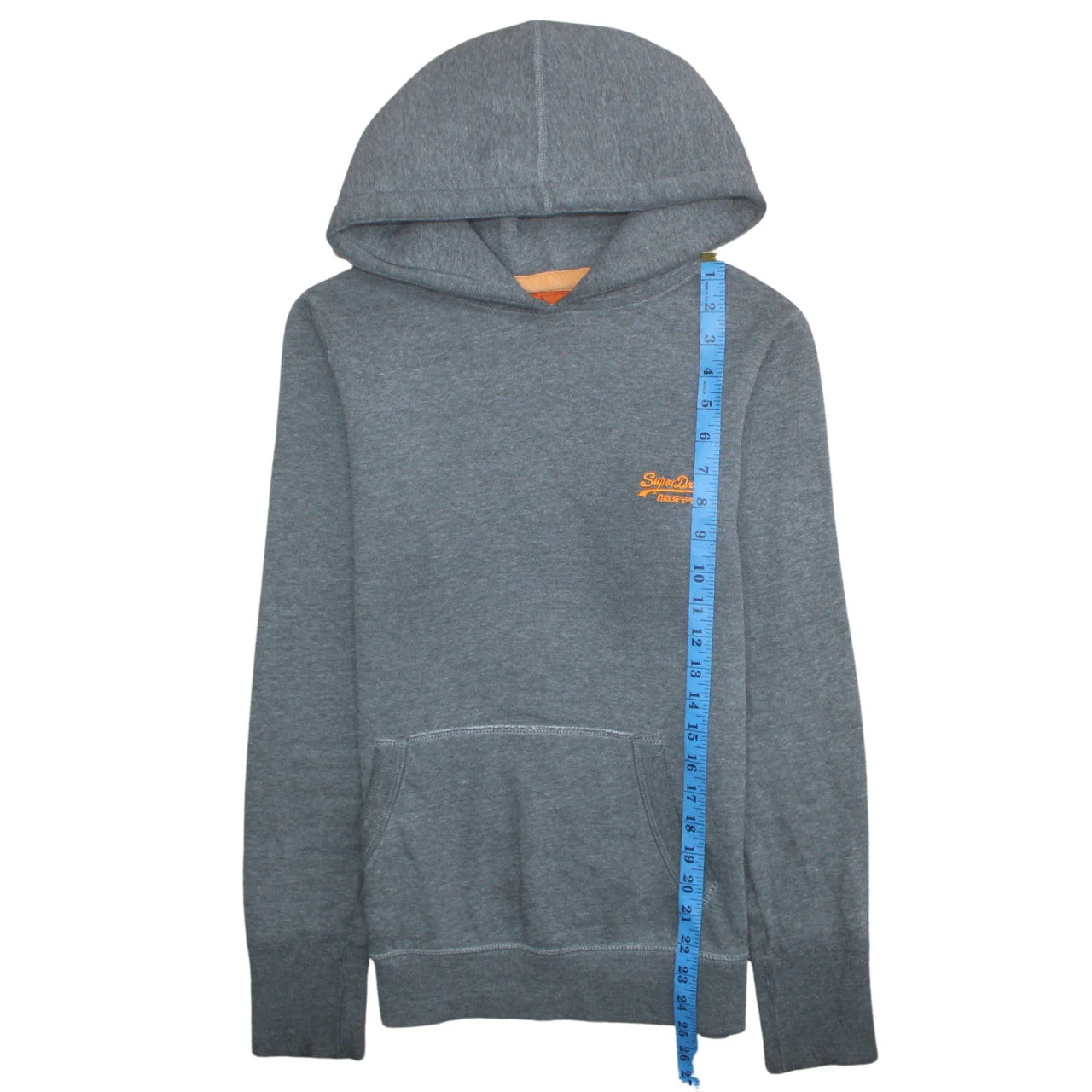 Superdry Men's Grey Pullover Hoodie Size M Classic Logo Sweatshirt - Image 3