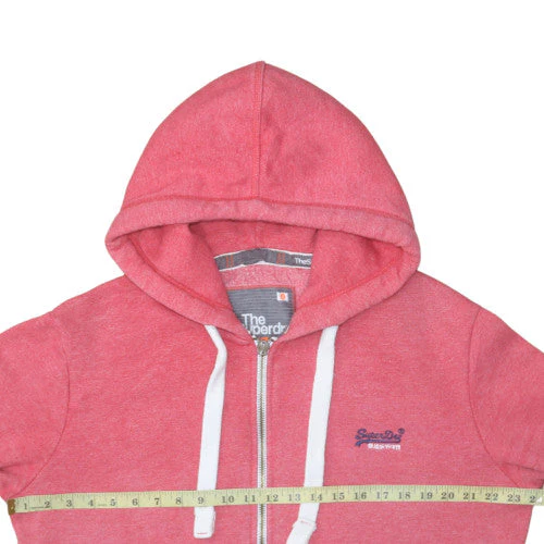 Superdry Men's Pink Full Zip Hoodie Size M Lightweight Hooded Sweatshirt - Image 3