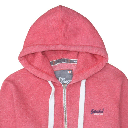 Superdry Men's Pink Full Zip Hoodie Size M Lightweight Hooded Sweatshirt - Image 8