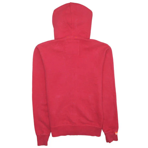 Superdry Men's Red Full Zip Hoodie S Orange Label Style - Image 4