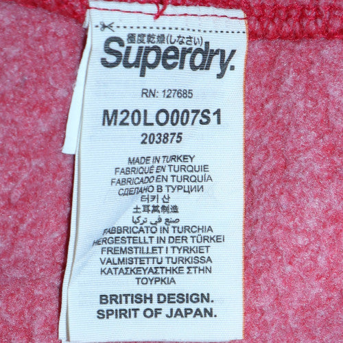 Superdry Men's Red Full Zip Hoodie S Orange Label Style - Image 6