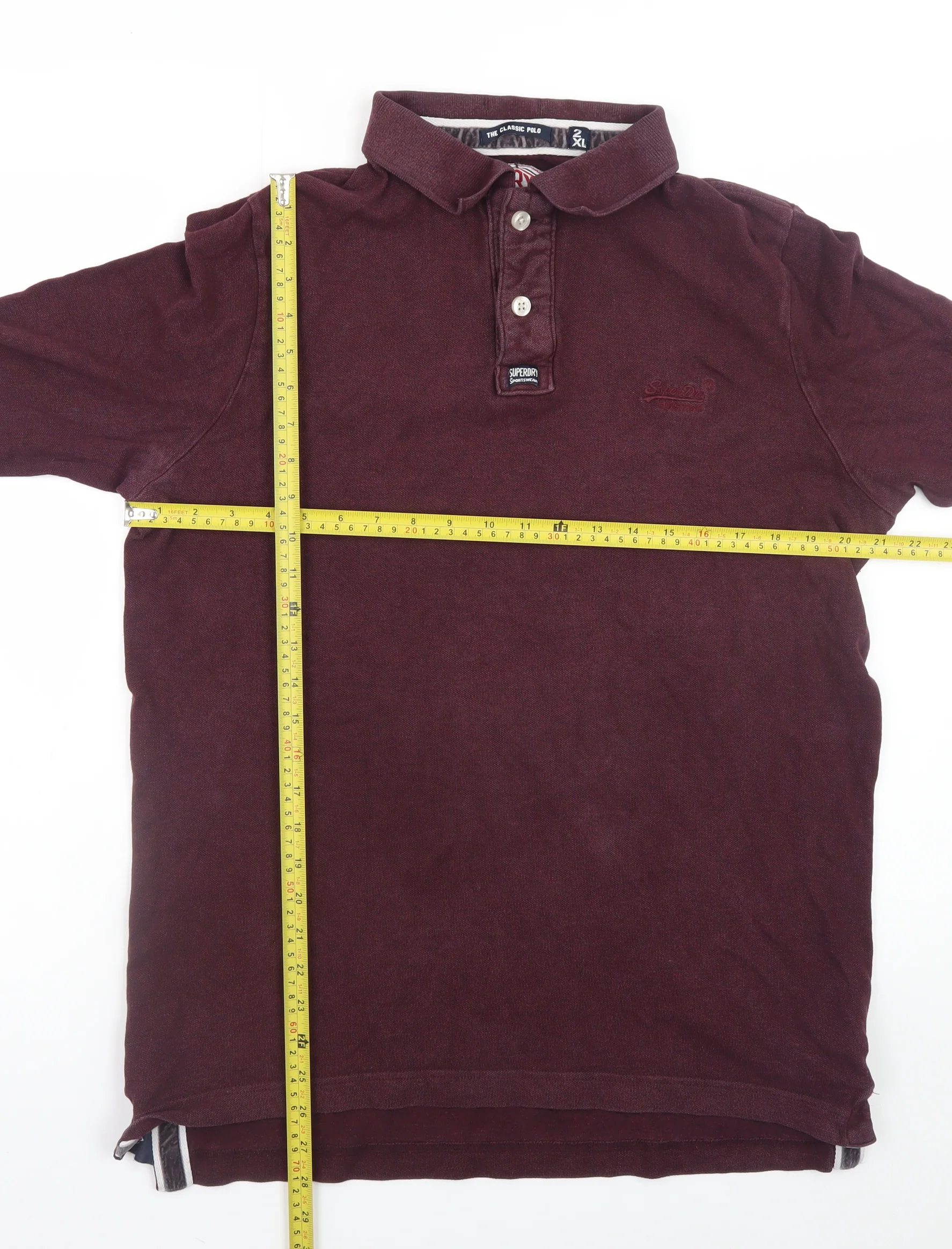 Superdry Men's Red Long Sleeve Polo Shirt 2XL Cotton Casual - Image 2