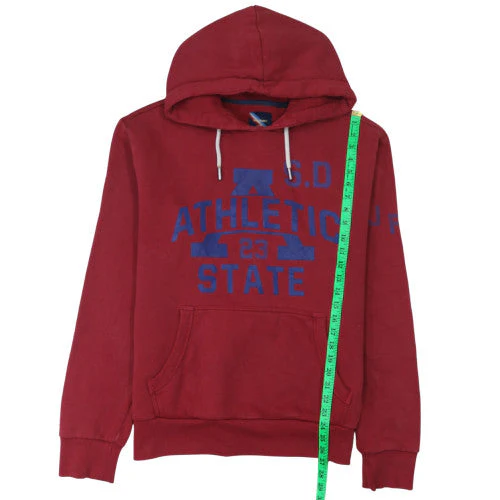 Superdry Mens Red Pullover Hoodie Size M Fleece Logo Sweatshirt - Image 2