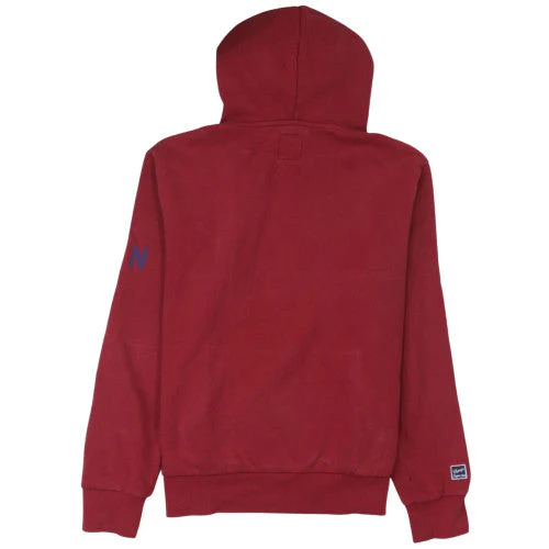 Superdry Mens Red Pullover Hoodie Size M Fleece Logo Sweatshirt - Image 4