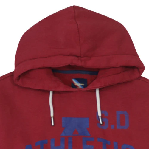 Superdry Mens Red Pullover Hoodie Size M Fleece Logo Sweatshirt - Image 8