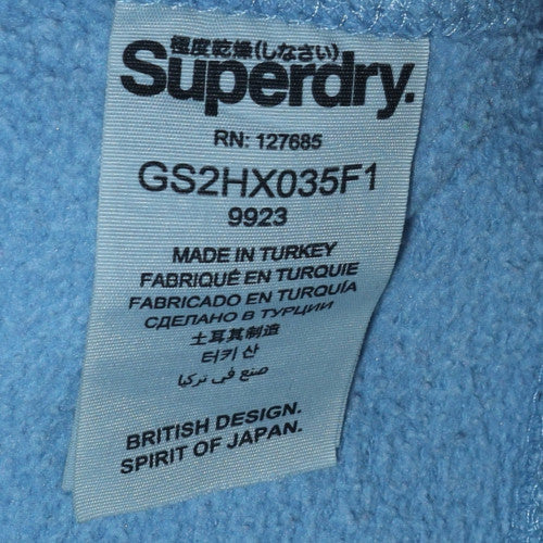 Superdry Women Blue Pullover Hoodie Large Cotton Blend Casual - Image 6