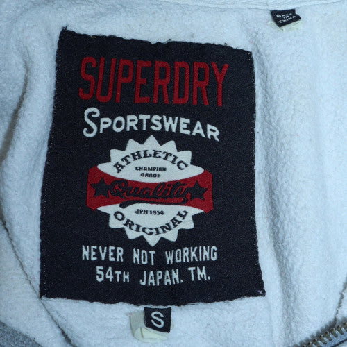 Superdry Women Grey Full Zip Hoodie Fleece Lined Size S - Image 5