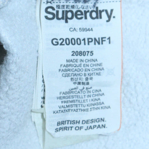 Superdry Women Grey Full Zip Hoodie Fleece Lined Size S - Image 7