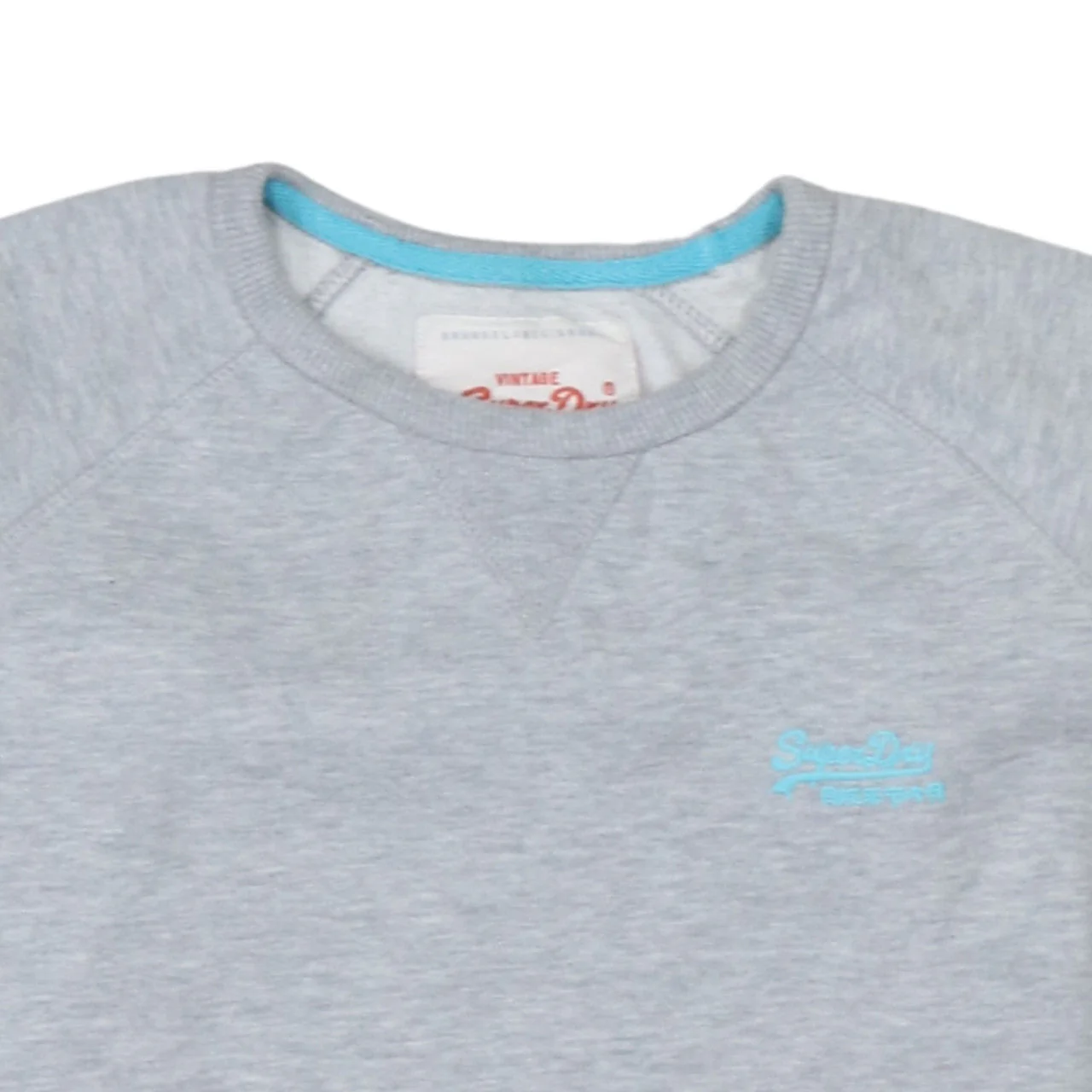 Superdry Women Grey Small Pullover Sweatshirt Classic Logo Crew Neck - Image 7