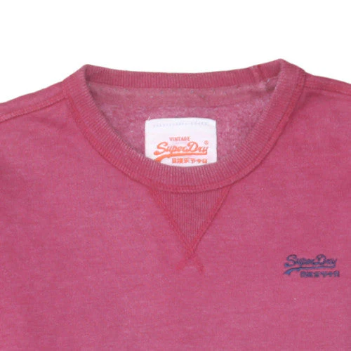 Superdry Women Pink Crew Neck Pullover Sweatshirt L Vintage Style - Image 7