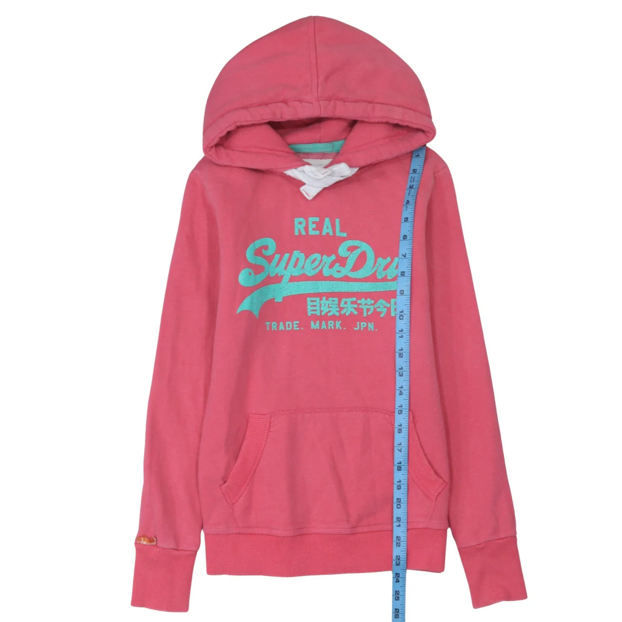 Superdry Women Pink XS Pullover Hoodie Cotton Logo Print - Image 2