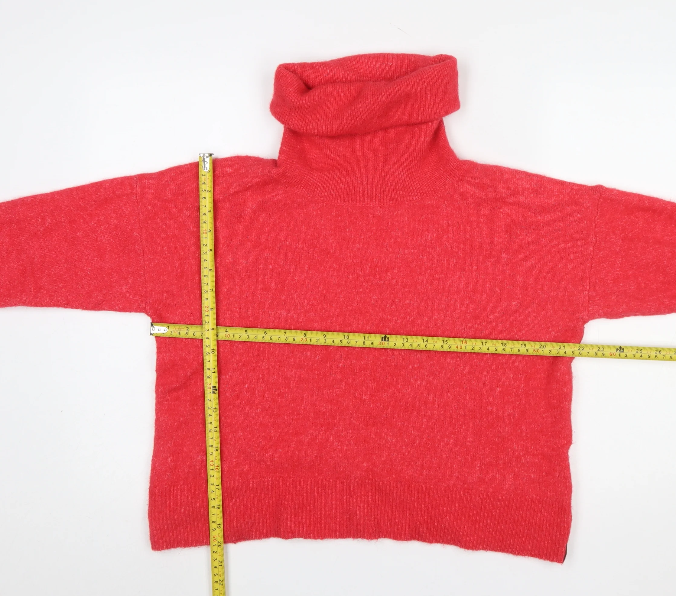 Superdry Women Red Alpaca Blend Roll Neck Jumper Size 12 - Image 2