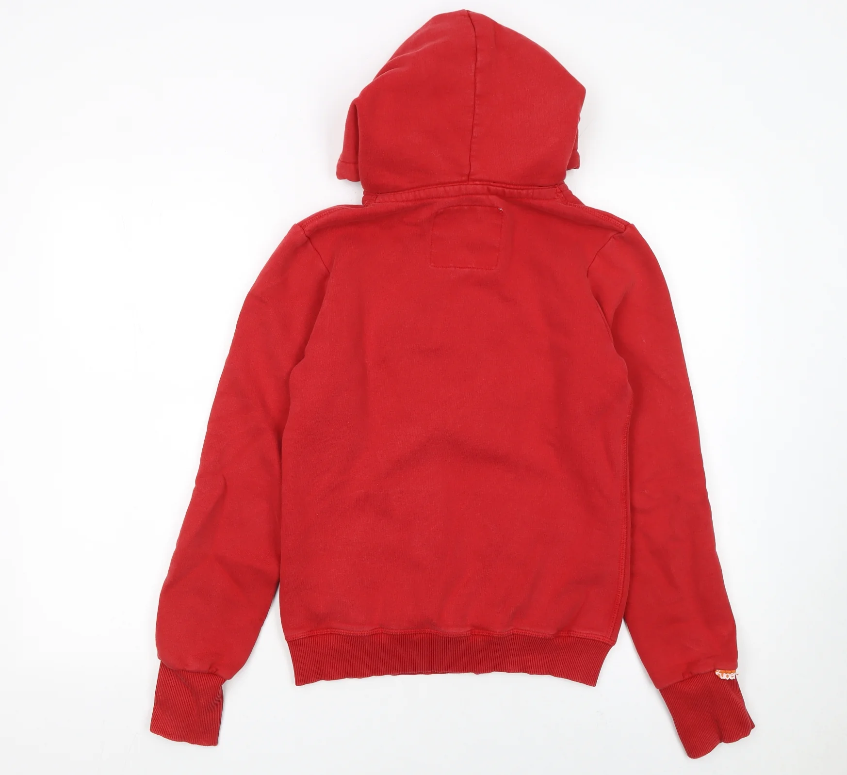 Superdry Women Red Pullover Hoodie S Cotton Blend Graphic Print - Image 3