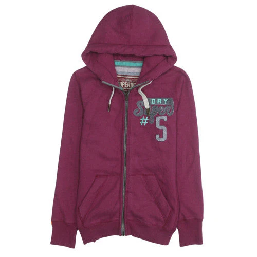 Superdry Women’s Purple Full Zip Hoodie Medium Cotton Blend