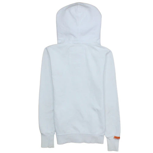 Superdry Women White Full Zip Hoodie XS Orange Label Classic - Image 4