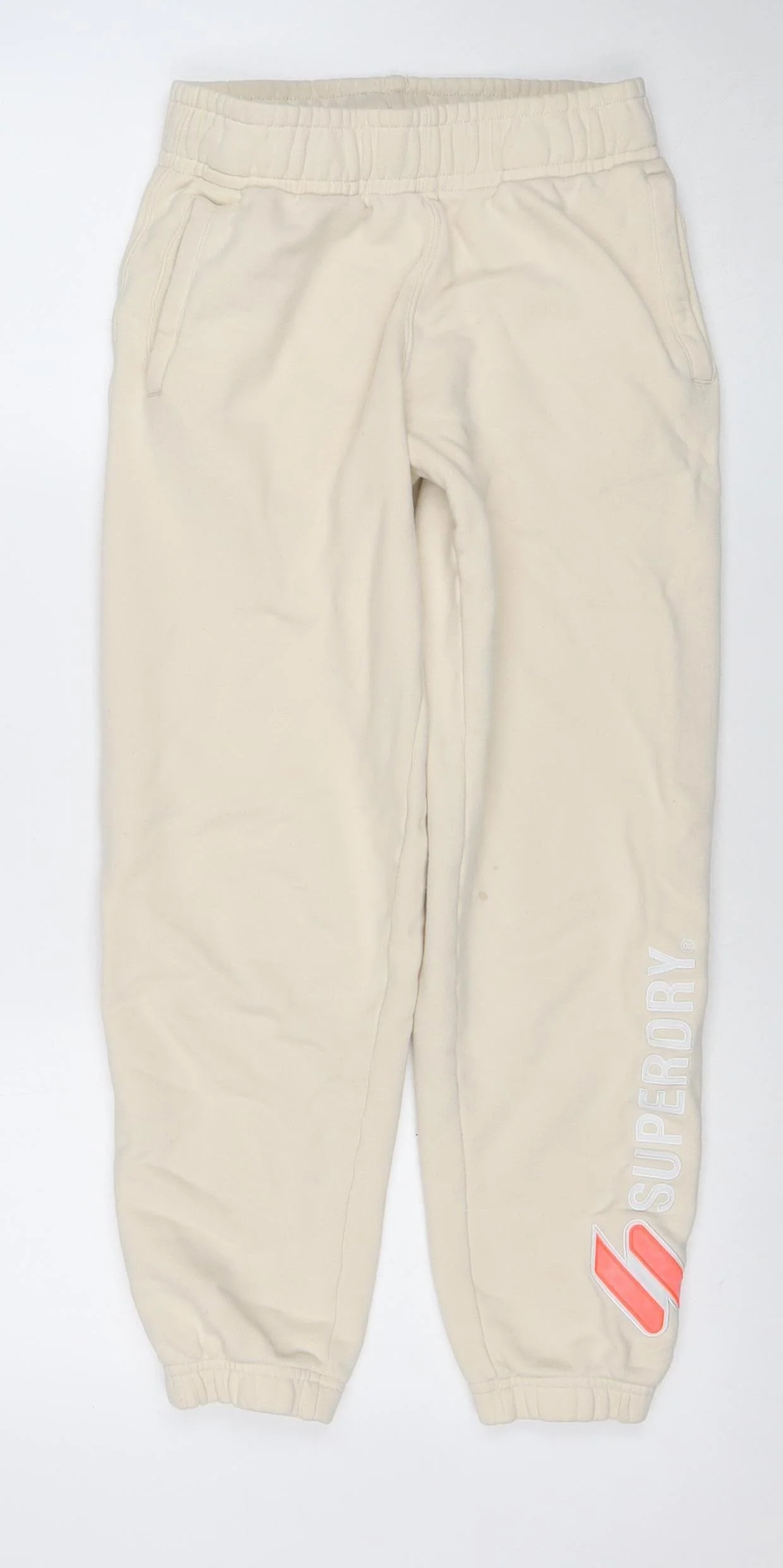 Superdry Women's Beige Jogger Sweatpants Size 6 Cotton Blend