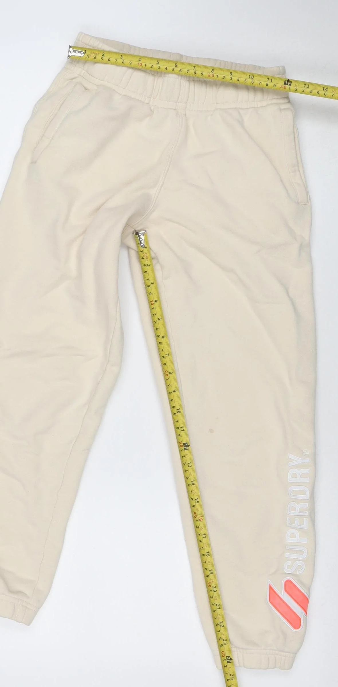 Superdry Women's Beige Jogger Sweatpants Size 6 Cotton Blend - Image 2