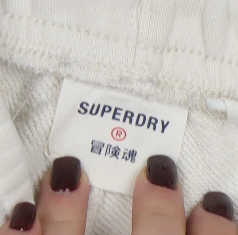 Superdry Women's Beige Jogger Sweatpants Size 6 Cotton Blend - Image 4
