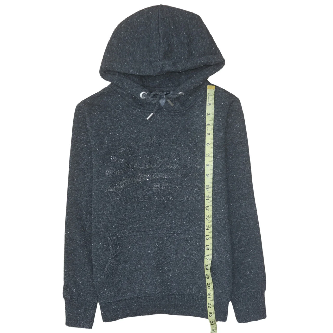 Superdry Womens Black Pullover Hoodie Size 14 Graphic Logo Hooded Sweatshirt - Image 3