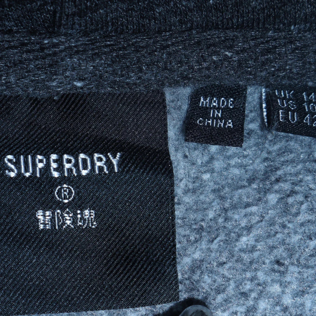 Superdry Womens Black Pullover Hoodie Size 14 Graphic Logo Hooded Sweatshirt - Image 5