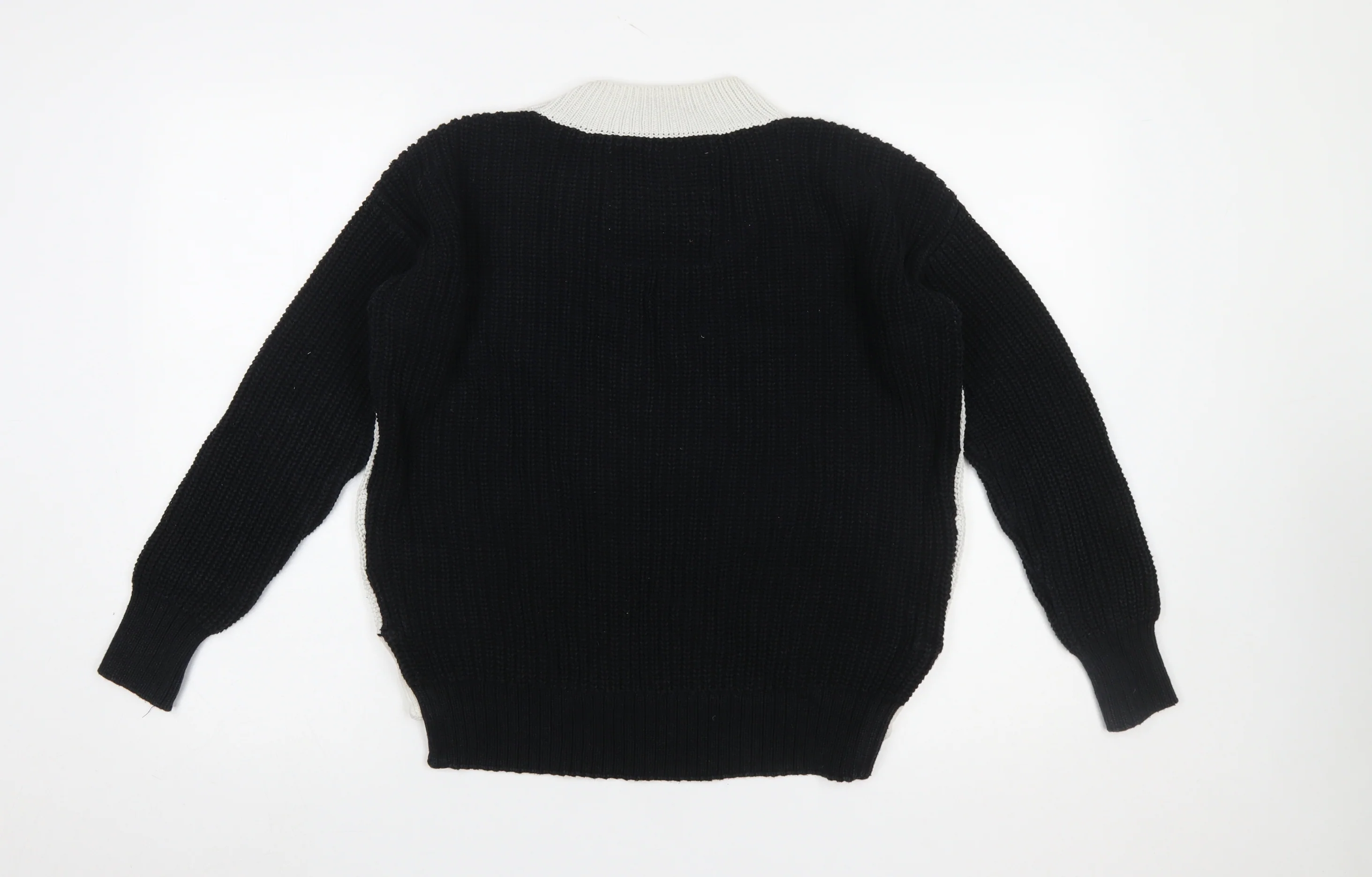 Superdry Women's Black White Cotton Knit Jumper XS Crew Neck - Image 3