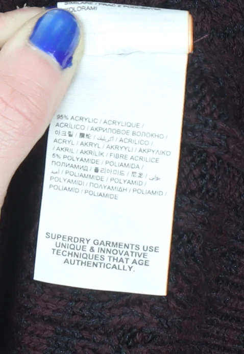 Superdry Womens Brown Cable-Knit Pullover Jumper Size S - Image 4